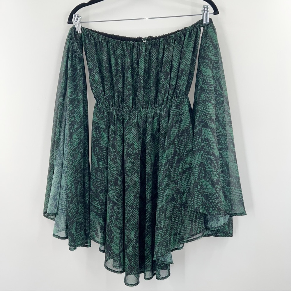 Michael Costello x Revolve NWT Geneve Mini Dress in Green Snake size Small - Picture 4 of 9